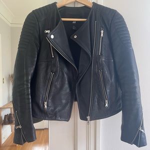 H&M Genuine Leather Moto Jacket